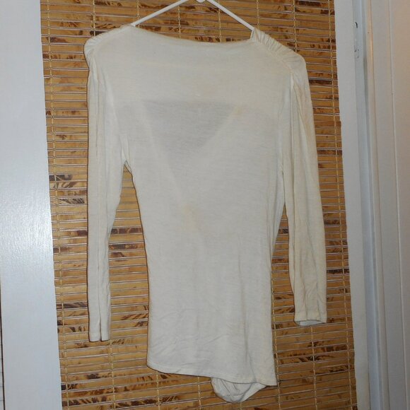 Bebe White Wrap Front Long Sleeve Top *Size: S - Picture 5 of 5